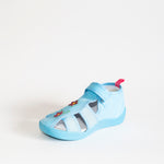 AC Blue School Slippers with Flowers Print | 626/21-B