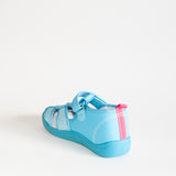 AC Blue School Slippers with Flowers Print | 626/21-B