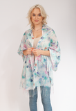 Floral Pattern Scarf with Fringes | HAL-44