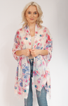 Floral Pattern Scarf with Fringes | HAL-44