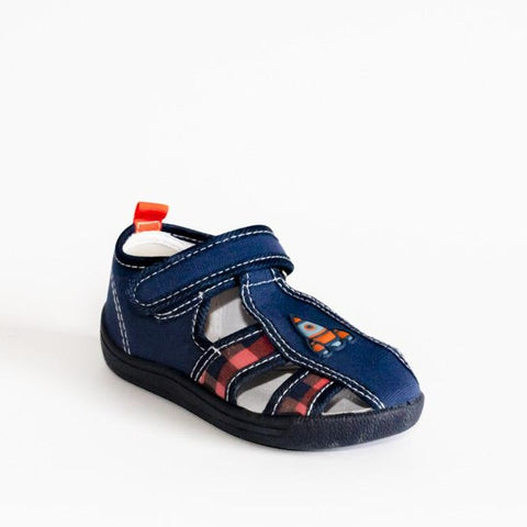 AC School Slippers with Rocket Print | 609/21-DB