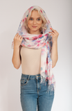 Floral Pattern Scarf with Fringes | HAL-44