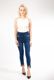Navy Blue Pants with Greek Accent | HAL-0045