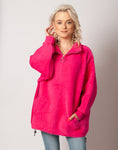 Short Pink Alpaca Coat with Stand-up Collar and Zipper | HAL-57-1