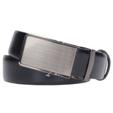 Wojas Black Leather Belt with Stainless Steel Plaque Buckle | 797451