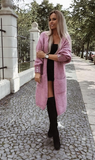 Dusty Rose Pink Fuzzy Knitted Cardigan | MIA