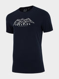 4F Dark Blue Printed T-shirt | TSM062-DB