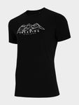 4F Mens' Black Printed T-shirt | TSM062-BL