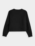 4F Women's Black Crop Top Sweatshirt | BLD037-20S