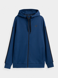 4F Men's Dark Blue Zip Up Hooded Sweatshirt | BLM014-32S