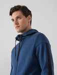 4F Men's Dark Blue Zip Up Hooded Sweatshirt | BLM014-32S