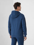 4F Men's Dark Blue Zip Up Hooded Sweatshirt | BLM014-32S