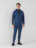 4F Men's Dark Blue Zip Up Hooded Sweatshirt | BLM014-32S