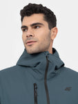 4F Men's Aqua Blue Hooded Trekking Jacket | KUM060-46S