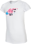 4F Girls' White Printed T-shirt | JTSD015