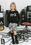 Girls' Gray Asymmetric Blanket Feel Skort | S-01