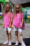 Girl's Pink Cotton Gauze Shirt | Q-018