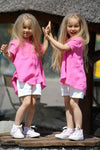 Girl's Pink Cotton Gauze Shirt | Q-018