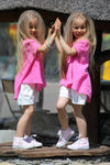 Girl's Pink Cotton Gauze Shirt | Q-018