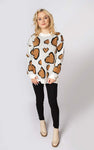 White Italian-style Sweater with Hearts Pattern | 4G43