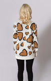 White Italian-style Sweater with Hearts Pattern | 4G43