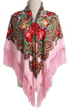 Folk Pattern Scarf with Fringes | HAL-224