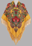 Folk Pattern Scarf with Fringes | HAL-224