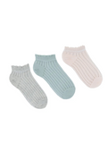 Girl's Three-pack of Semi-transparent No-show Socks | CSG170-033