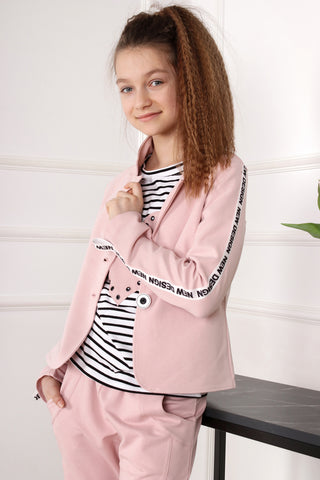 Girls' Light Pink Short Blazer | Q-004
