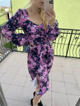 Italian-Style Dress with Floral Pattern | HAL-203
