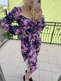 Italian-Style Dress with Floral Pattern | HAL-203