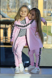 Girl's Pink Printed Pants | Q-008