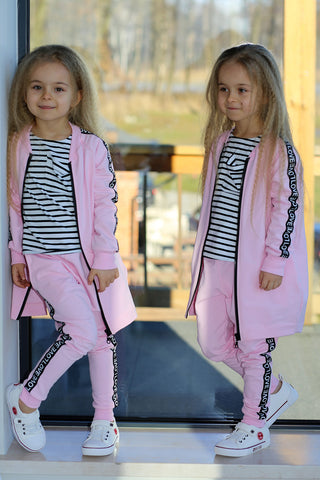 Girl's Pink Long Printed Sweatshirt  | Q-007