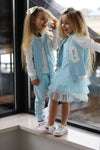 Girls' Light Blue Slip Petticoat Dress with Tulle | Q-013