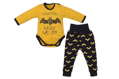 2 in 1 Yellow Bodysuit and Black Pants Set - Bohater Nigdy Nie Śpi | Z-001