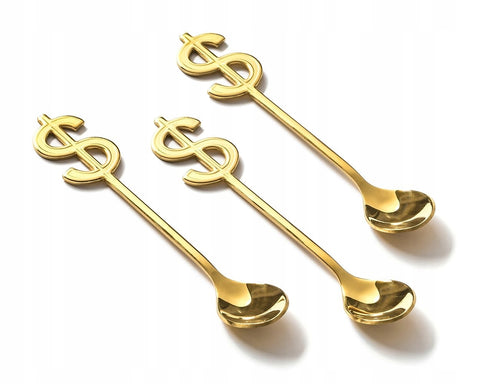 Set of Three Golden Dollar Spoons | GB-041