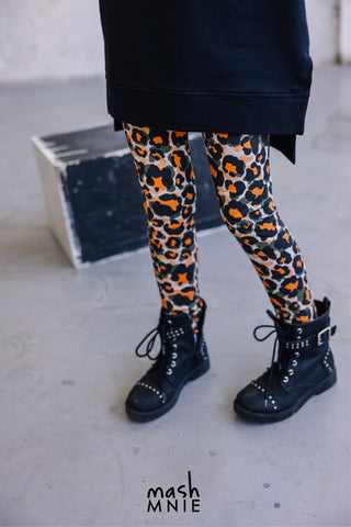 Girls' Panther Printed Leggings | S-140