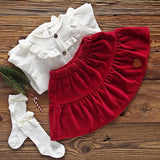 Girls' Ruby Velour Skirt | C-COLLECTION-1