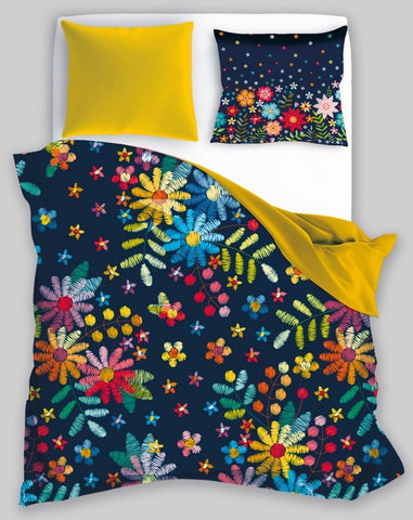 100% Cotton Multicolor Duvet Set with Folk Pattern +/- QUEEN SIZE | PEY-06