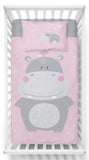 100% Cotton Kids' Double-Sided Duvet Set with Hippopotamus - 100 x 135 cm | PPG-020