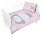 100% Cotton Kids' Double-Sided Duvet Set with Hippopotamus - 100 x 135 cm | PPG-020