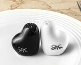 Black and White Heart-shaped Salt and Pepper Shakers | GB-055