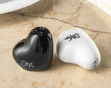 Black and White Heart-shaped Salt and Pepper Shakers | GB-055