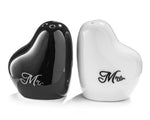 Black and White Heart-shaped Salt and Pepper Shakers | GB-055