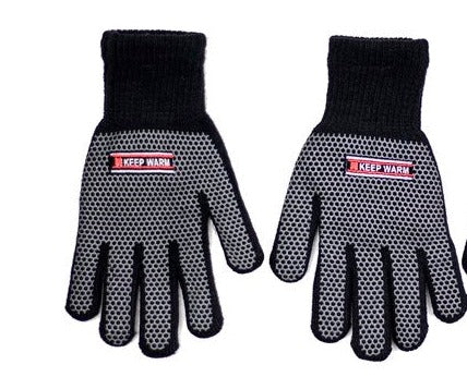 Youth Black Printed Winter Gloves | R-002DB