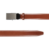 Wojas Brown Leather Belt with Plaque Buckle | 797452