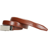 Wojas Brown Leather Belt with Plaque Buckle | 797452