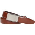 Wojas Brown Leather Belt with Plaque Buckle | 797452