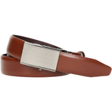Wojas Brown Leather Belt with Plaque Buckle | 797452