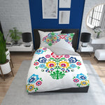 100% Cotton Folk Double-Sided Duvet Set with Floral Pattern +/- QUEEN SIZE | SJC-094